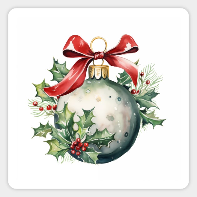 Watercolor Christmas Ornament Magnet by JunkyDotCom